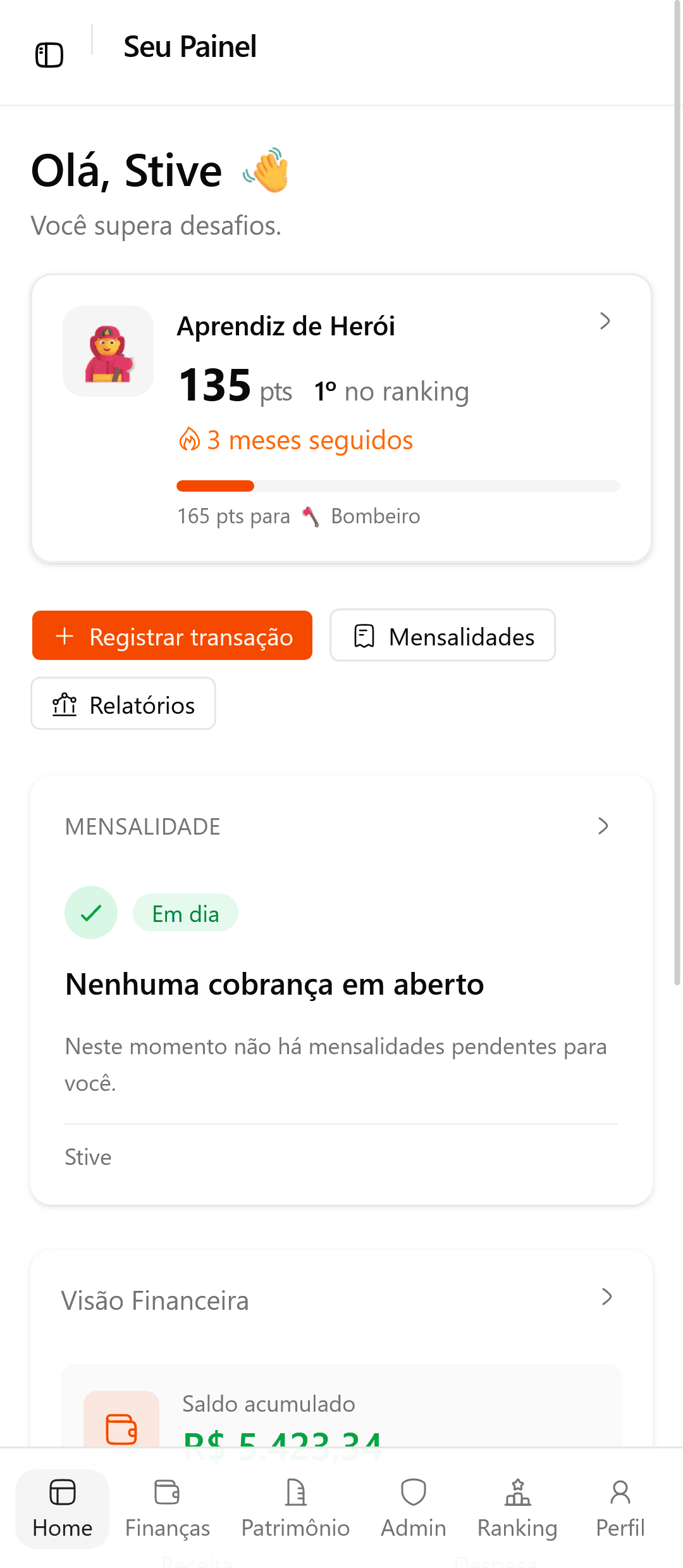 Painel Caloré no telemóvel